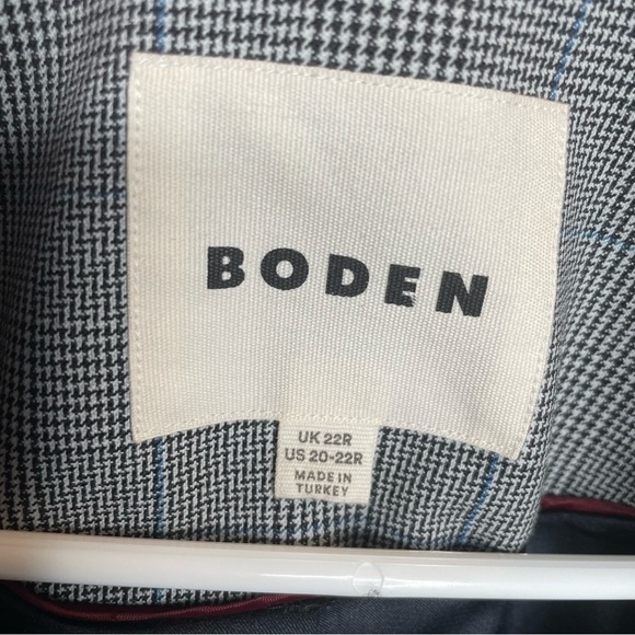 Boden Bloomsbury Wool Blazer in Grey Check Plaid Academia Houndstooth 20-22R - Picture 13 of 16